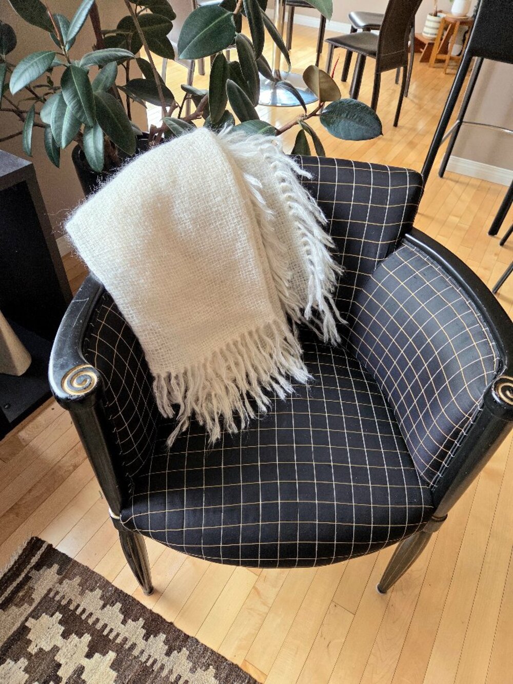 Mohair Beige Square Throw